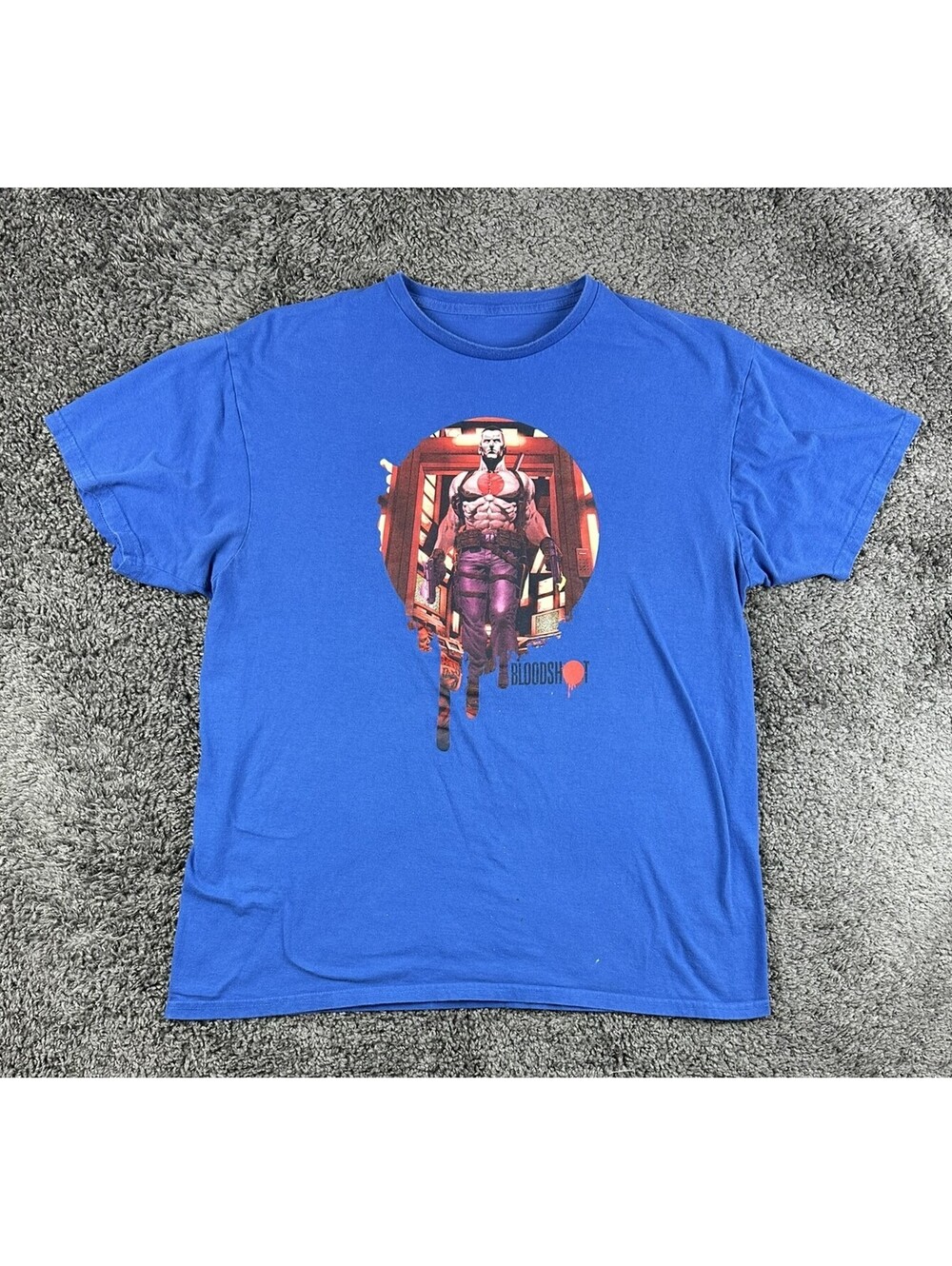 Valiant Comics Bloodshot T-Shirt Mens XL Royal Blue Graphic Superhero Promo Tee